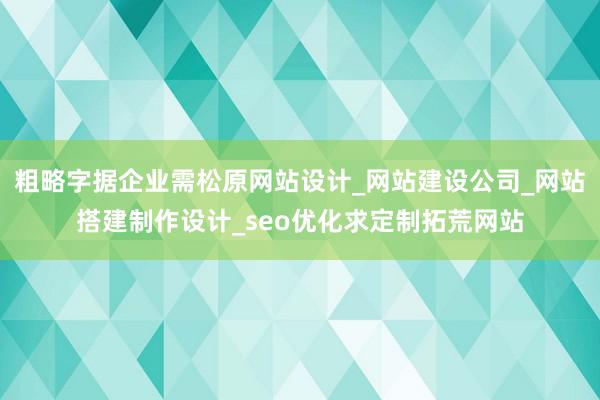 粗略字据企业需松原网站设计_网站建设公司_网站搭建制作设计_seo优化求定制拓荒网站